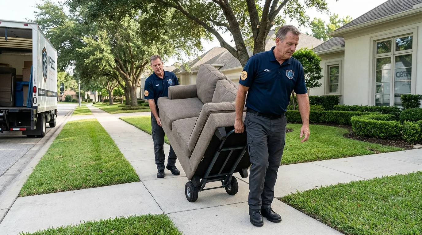 Local residential moving crew loading furniture in Paulsboro, NJ