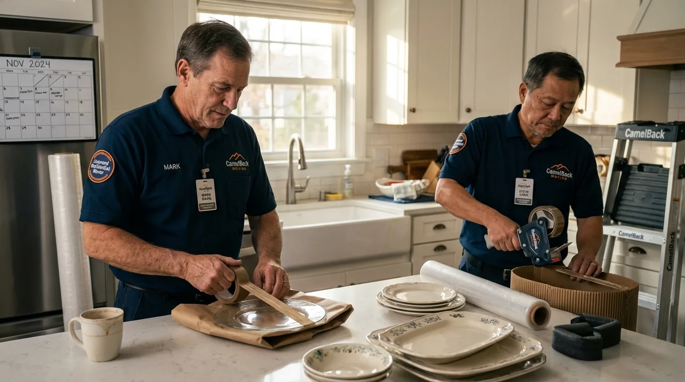 Professional crew packing kitchen dishware in Paulsboro, NJ