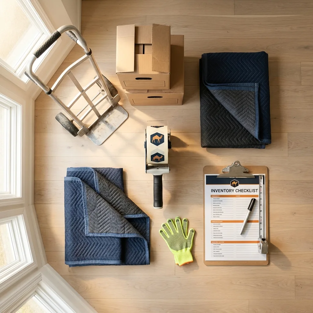 Professional moving supplies and packing materials layout for Paulsboro residential relocations